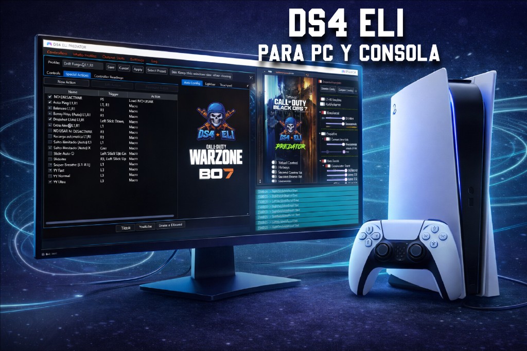 DS4 ELI: PC con interfaz Predator, consola PS5 y mando DualSense